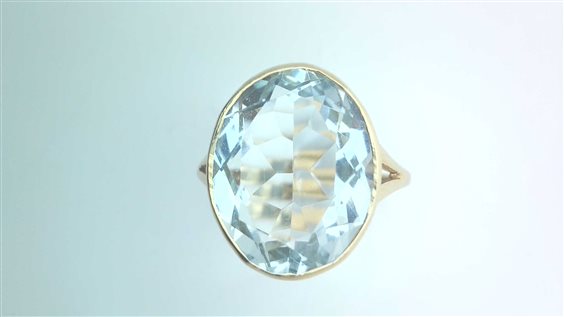 Ringe Sommer Dame Anello Con Pietra in Gelbgold Acquamarina 10004319 B & B - 10004319 B & B